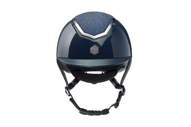 Buy Charles Owen EQX Kylo Navy Gloss & Pewter Sparkly Adjustable Riding Hat| Online for Equine