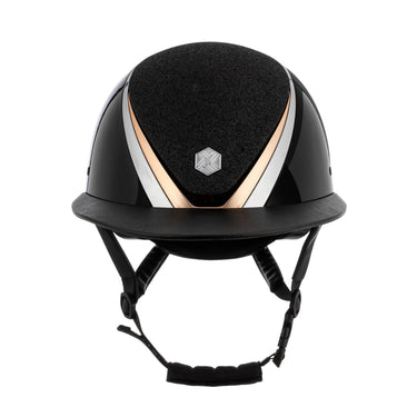 Charles Owen EQx Hyda Standard Peak MIPS Riding Helmet- Black Gloss / Rose Gold (Sparkly)