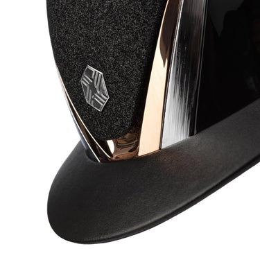 Charles Owen EQx Hyda Standard Peak MIPS Riding Helmet- Black Gloss / Rose Gold (Sparkly)