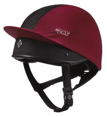 Buy the Charles Owen Maroon 4 Star Ventilated Hat Silk | Online for Equine