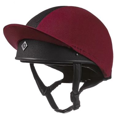Buy the Charles Owen Maroon Pro II Plus Lycra Hat Silk | Online for Equine