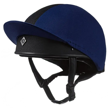 Buy the Charles Owen Navy Pro II Plus Lycra Hat Silk | Online for Equine