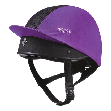 Buy the Charles Owen Purple 4 Star Ventilated Hat Silk | Online for Equine