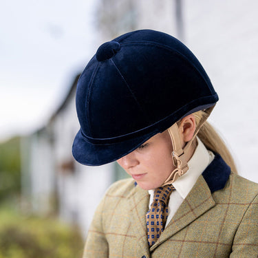Buy Charles Owen Navy Hampton Velvet Show Hat | Online for Equine