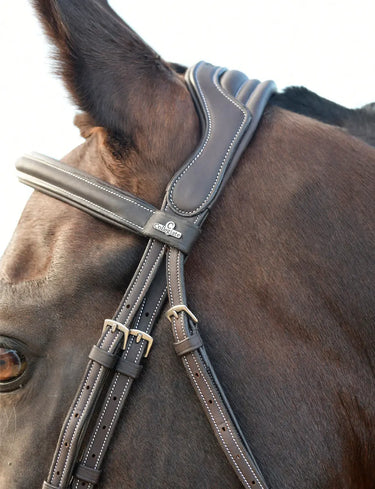 Buy Collegiate ComFiTec Opulux Fancy Stitch Padded Hanoverian Bridle | Online for Equine