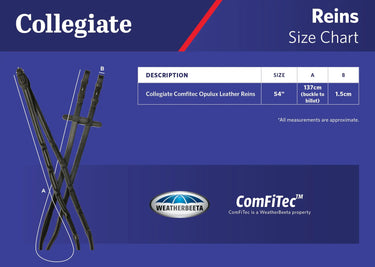 Size Guide Collegiate ComFiTec Opulux Leather Reins | Online for Equine