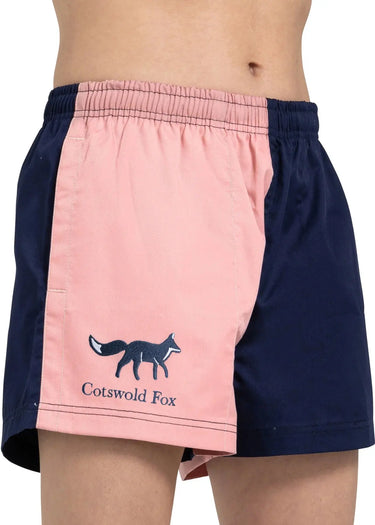 Cotswold Fox Harlequin Baby Pink/Navy Shorts| Online For Equine