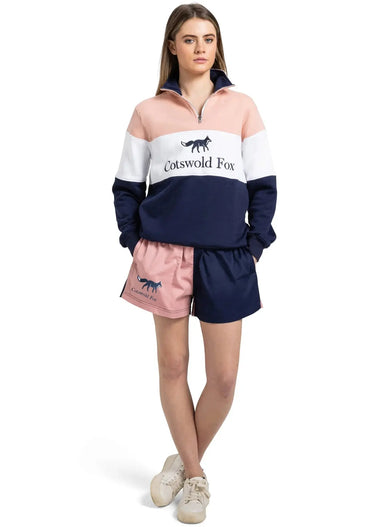 Cotswold Fox Harlequin Baby Pink/Navy Shorts| Online For Equine