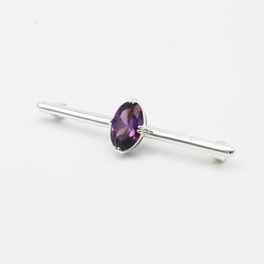 Equetech Silver Ladies Deluxe Amethyst Stock Pin