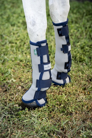 Horseware Ireland Fly Boots - Set Of 2 Silver/ Navy