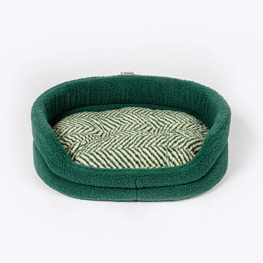 Danish Design Fleece Slumber Bed Green Herringbone| Online For Equine