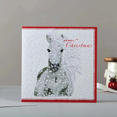 Buy Deckled Edge "Rosa Merry Christmas" Horse Christmas Card| Online for Equine