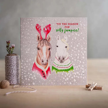 Buy Deckled Edge "Season for Silly Jumpers" Horse Christmas Card| Online for Equine