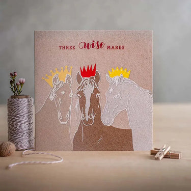 Buy Deckled Edge "Three Wise Mares" Horse Christmas Card| Online for Equine