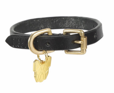 Digby & Fox Black Flat Leather Dog Collar| Online For Equine