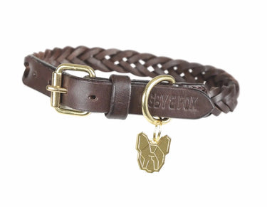 Digby & Fox Brown Plaited Dog Collar| Online For Equine