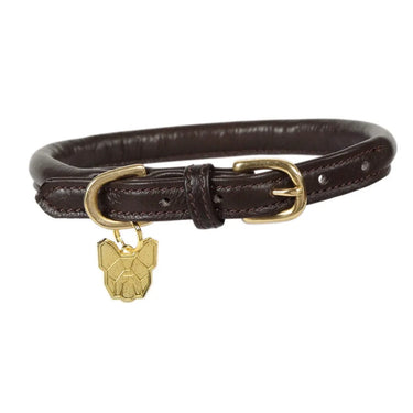 Digby & Fox Brown Rolled Leather Dog Collar| Online For Equine