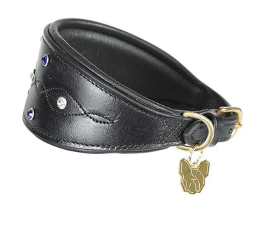Buy Digby & Fox Diamante Leather Greyhound Collar-Brown-Small| Online for Equine