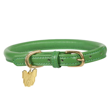 Buy Digby & Fox Green Rolled Leather Dog Collar | Online for Equine