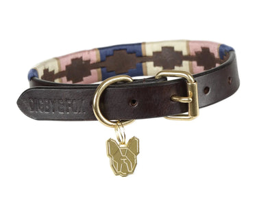 Digby & Fox Pink / Natural / Navy Drover Polo Dog Collar| Online For Equine