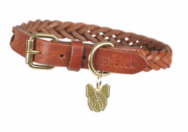 Digby & Fox Tan Plaited Dog Collar| Online For Equine