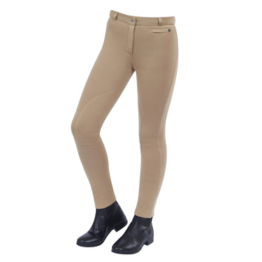 Dublin Beige Supa-Fit Zip Up Knee Patch Jodhpurs| Online For Equine