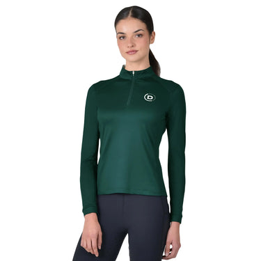 Dublin Breathable Long Sleeve Riding Top Dark Emerald Green| Online For Equine