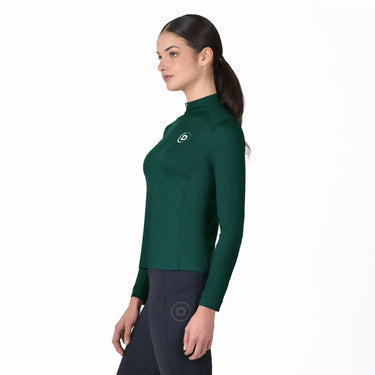 Dublin Breathable Long Sleeve Riding Top Dark Emerald Green| Online For Equine