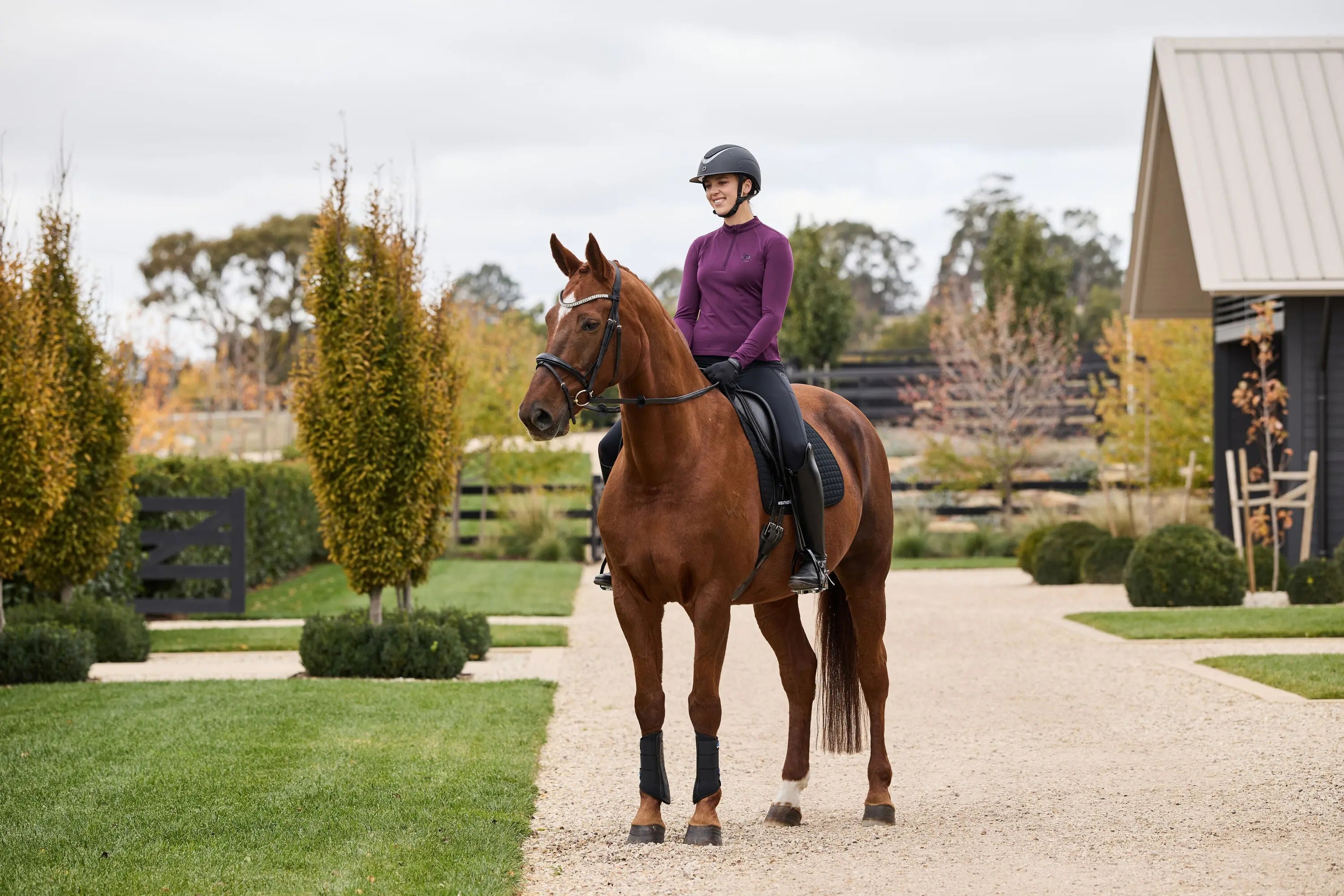 Fox Riding Topp Dublin Brushed Long Sleeve Riding Top Purple Violet | Online For ...