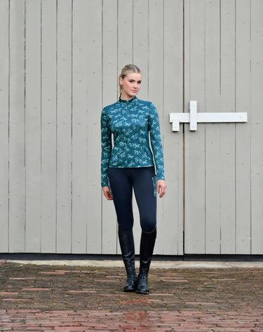 Buy Dublin Ladies Autumn Sally Legion Blue Long Sleeve Riding Top| Online for Equine