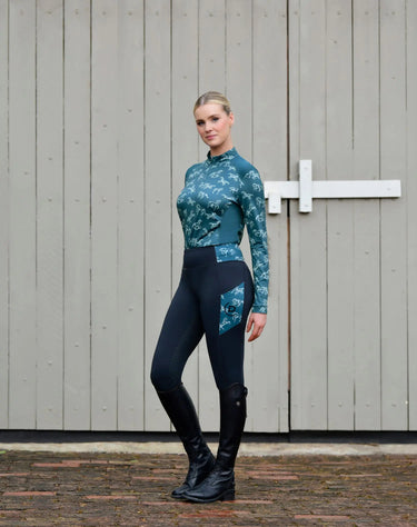 Buy Dublin Ladies Autumn Sally Legion Blue Long Sleeve Riding Top| Online for Equine