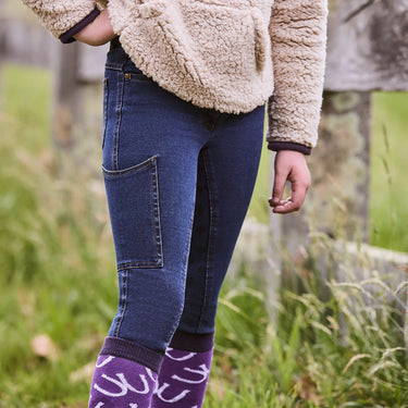 Dublin Light Blue Denim Kids Shona Denim Full Seat Breeches| Online For Equine