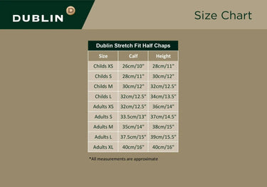 Buy Dublin Stretch Fit Adults Half Chaps| Online for Equine