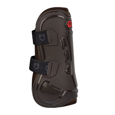 Equestro Polyurethane Tendon Boots With Neoprene Padding- Dark Brown