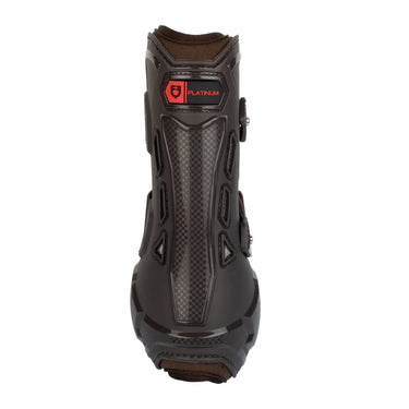 Equestro Polyurethane Tendon Boots With Neoprene Padding- Dark Brown