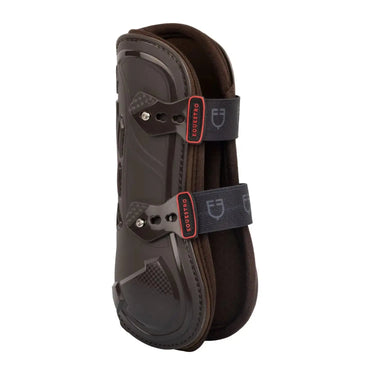 Equestro Polyurethane Tendon Boots With Neoprene Padding- Dark Brown