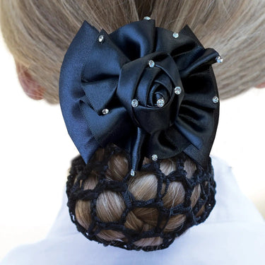 Equetech Black Ladies Dressage Rosette Ribbon Bow & Net| Online For Equine