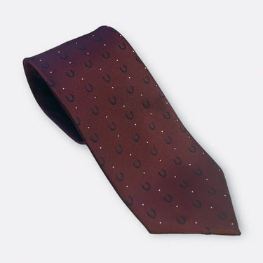 Equetech Burgundy  Unisex Horseshoes Show Tie| Online For Equine