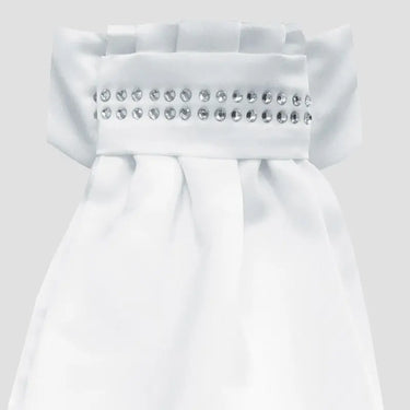 Buy Equetech Diamante Double Band Ready-Tied Stock-White-Diamond Band| Online for Equine