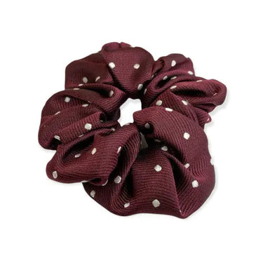 Equetech Maroon/White Polka Dot Hair Scrunchie | Online for Equine