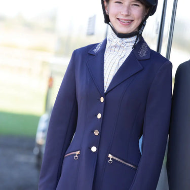 Equetech Navy Children's Junior Crystal Showerproof Competition Jacket| Online For Equine