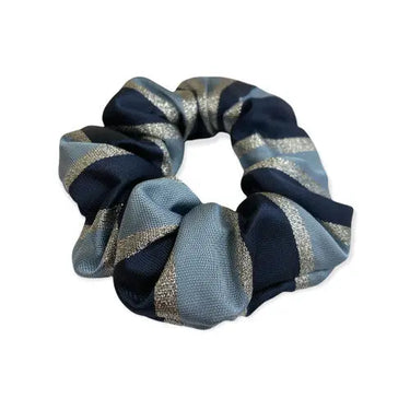 Buy Equetech Navy/Light Blue Lurex Stripe Hair Scrunchie| Online for Equine