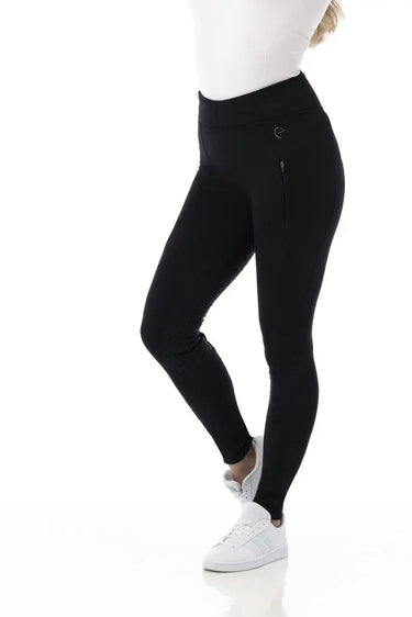 Buy Equi-Theme Ladies Black Full Silicone Seat Water-Repellent Softshell Breeches| Online for Equine
