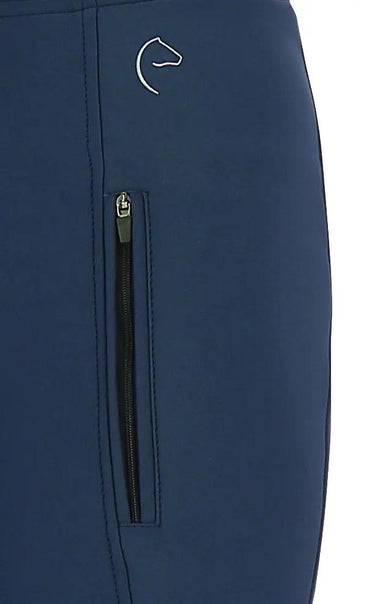 Buy Equi-Theme Ladies Navy Full Silicone Seat Water-Repellent Softshell Breeches| Online for Equine