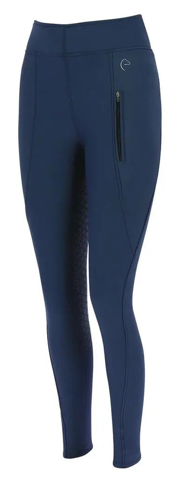 Buy Equi-Theme Ladies Navy Full Silicone Seat Water-Repellent Softshell Breeches| Online for Equine