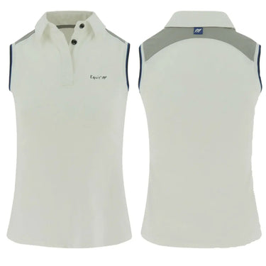 Buy Equi-Th&egrave;me Ladies Sleeveless Polo Shirt-White-Large (UK 14)| Online for Equine