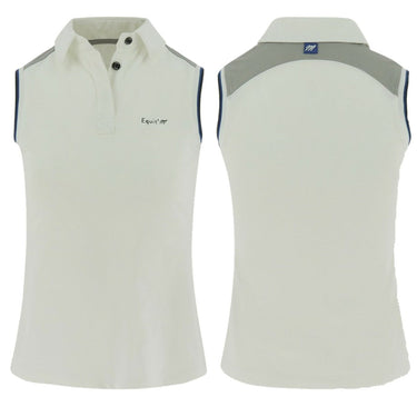 Buy Equi-Th&egrave;me Ladies Sleeveless Polo Shirt-White-Large (UK 14)| Online for Equine