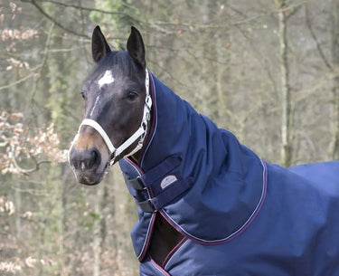 Buy Equi-Thème Tyrex 1200D No Fill Neck Cover - Navy/Burgundy| Online for Equine