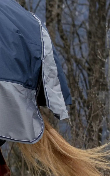 Buy Equi-Thème Tyrex 600D 150G High Neck Turnout Rug - Navy/Grey| Online for Equine