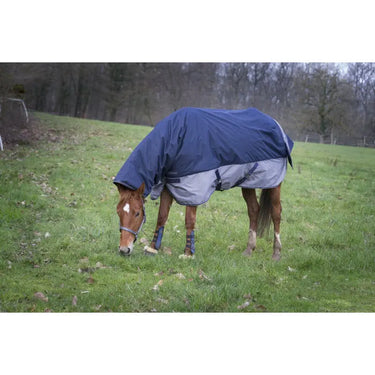 Buy Equi-Thème Tyrex 600D No Fill Combo Neck Turnout Rug - Navy/Grey| Online for Equine